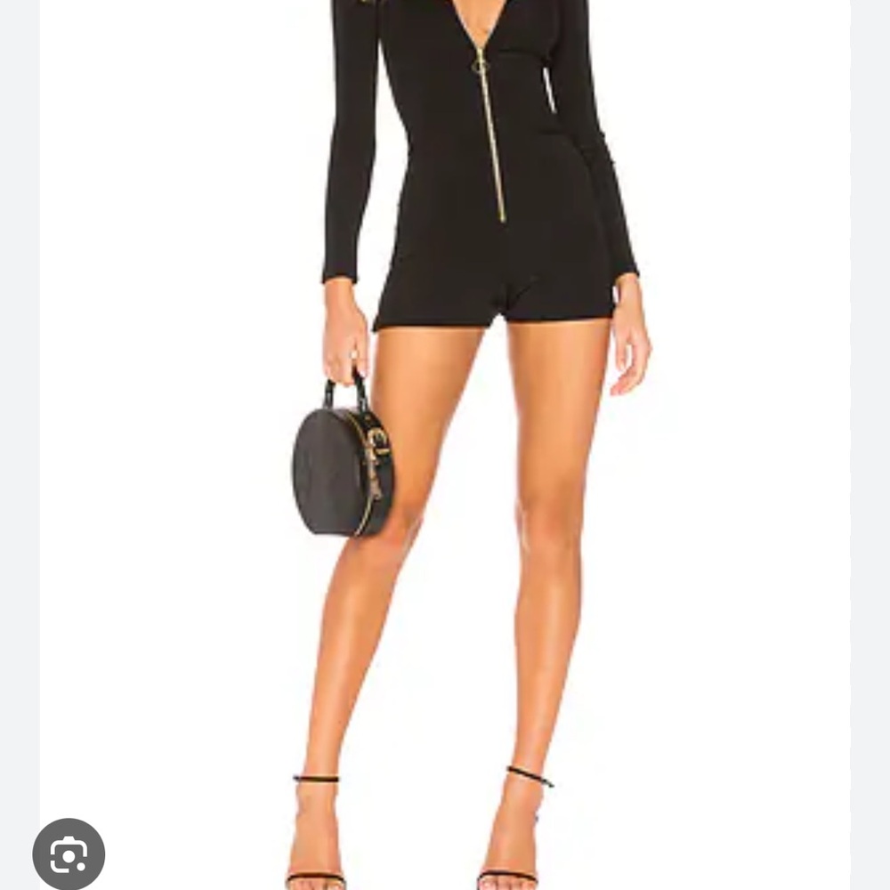 Stoned Immaculate - Disco Romper - Black Long Sleeve Zip-Up